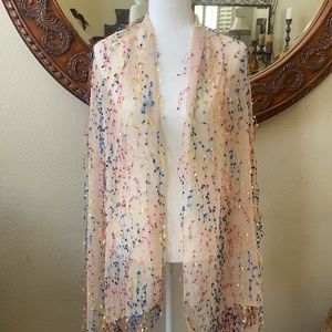 NWT confetti fringe scarf/wrap